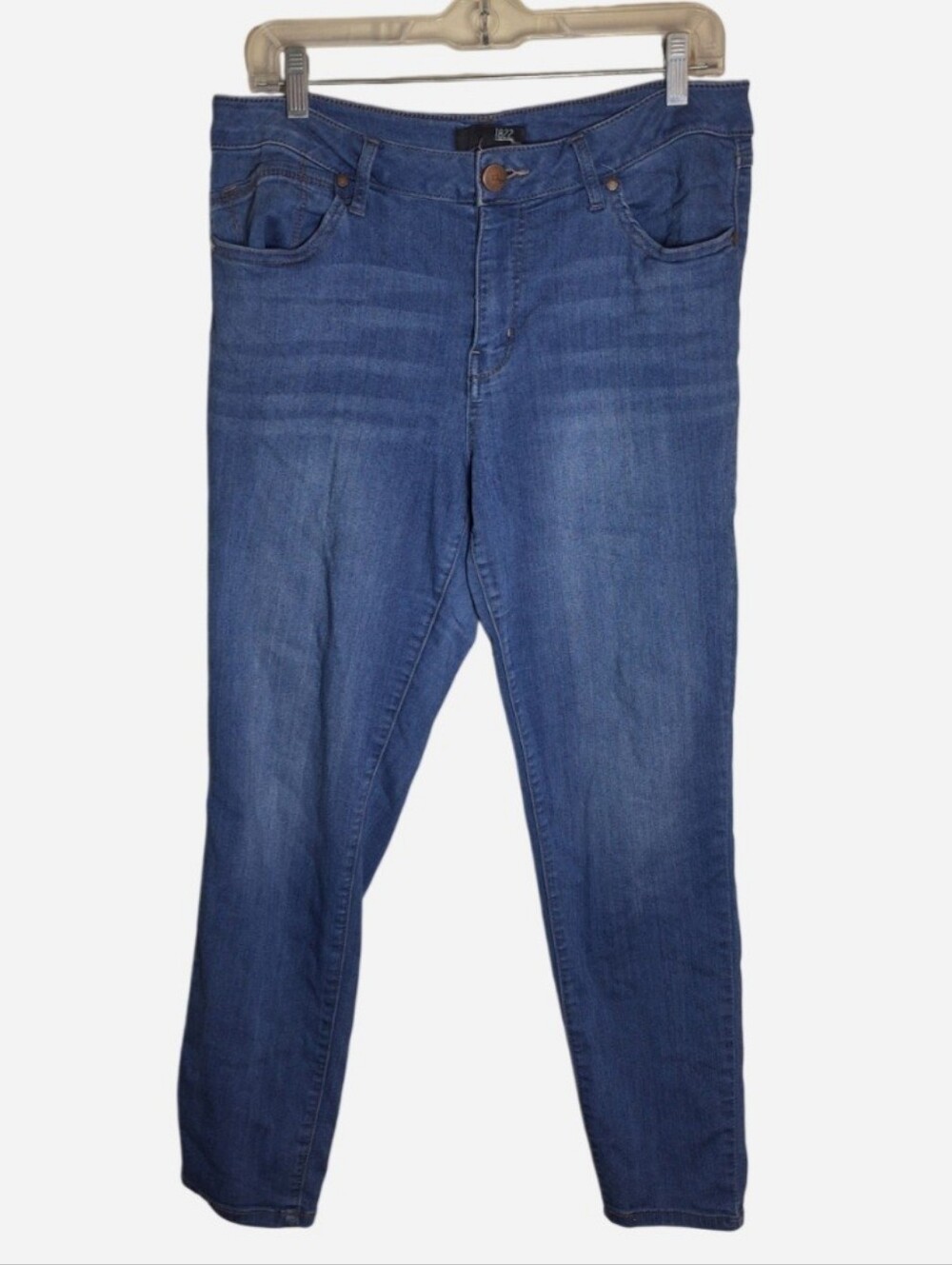 1822 Denim Women's Skinny Ankle Jeans Size 14 Light Wash Mid Rise
